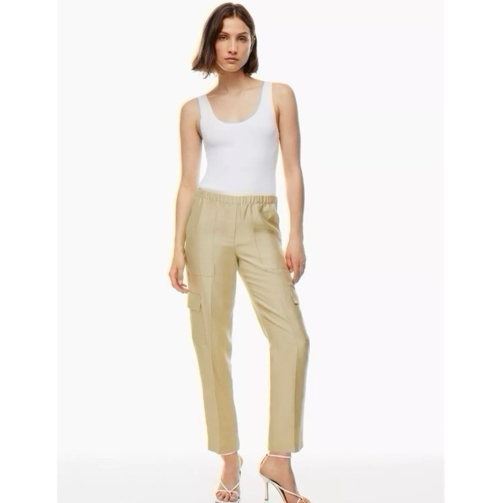 Aritzia Babaton Titan Linen Cargo Pants Humus Beige - Picture 6 of 11